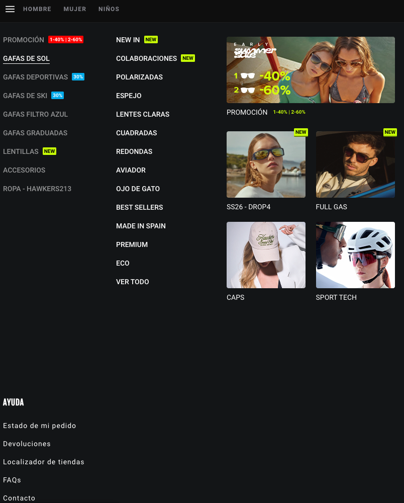 Barra de submenu en header