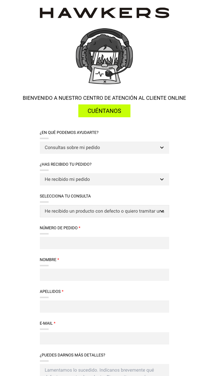Página de contacto